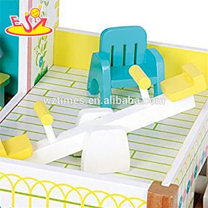 Wholesale beautiful girls wooden crafted dollhouse toy wonderful wooden crafted dollhouse W06A231