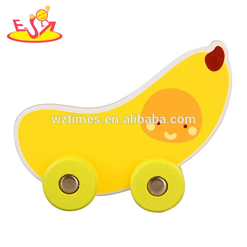 Wholesale funny kids small banana wooden cars new design children small banana wooden cars W04A343