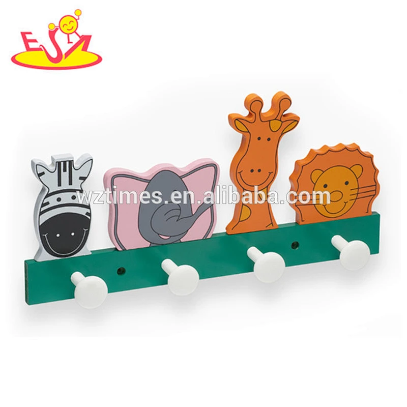 wholesale most popular lovely animal wooden baby coat hook for sale W09B020