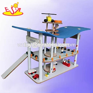 wholesale cheap funny wooden toy car garage for toddlers W04C001