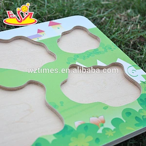 Wholesale most popular wooden animals puzzle toy for babies early learning W14M094