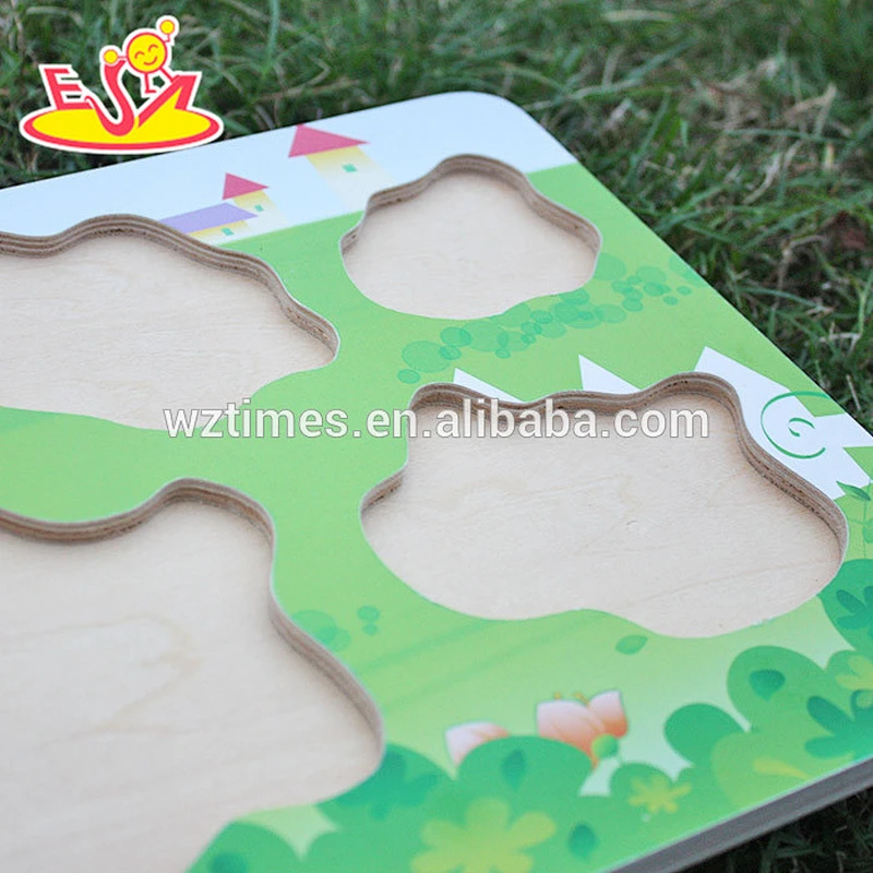 Wholesale most popular wooden animals puzzle toy for babies early learning W14M094