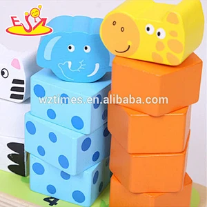 2018 New design wooden baby stacking toys funny wooden stacking rings toys educational wooden stacking toys for toddlers W13D113