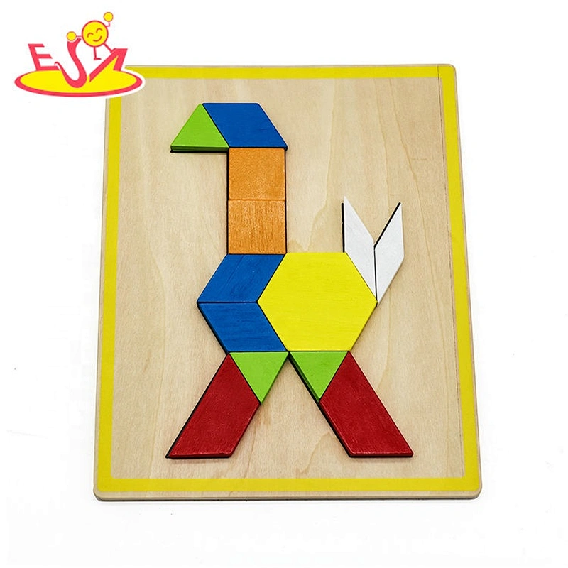 2019 New sale preschool wooden diy jigsaw puzzle for kids W14A216