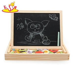Top sale multifunction kids wooden magnetic puzzle with whiteboard W12B138