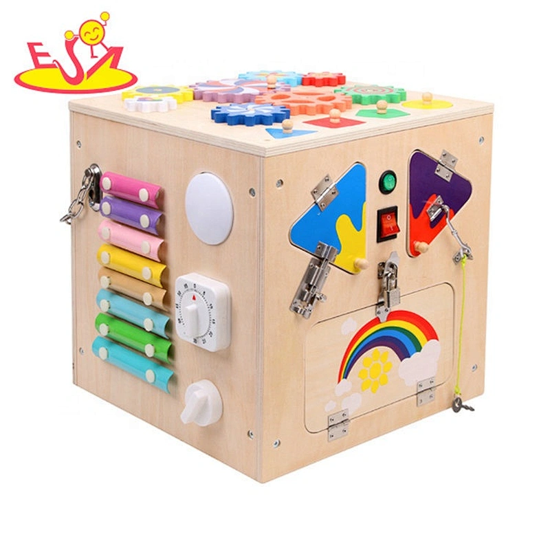 New arrival multi-function wooden kids activity cube for children W12D168