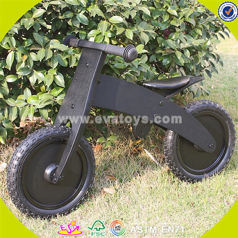 Wholesale top sale wooden black balance bike for kids new fashion black balance bike great wooden black balance bike W16C051