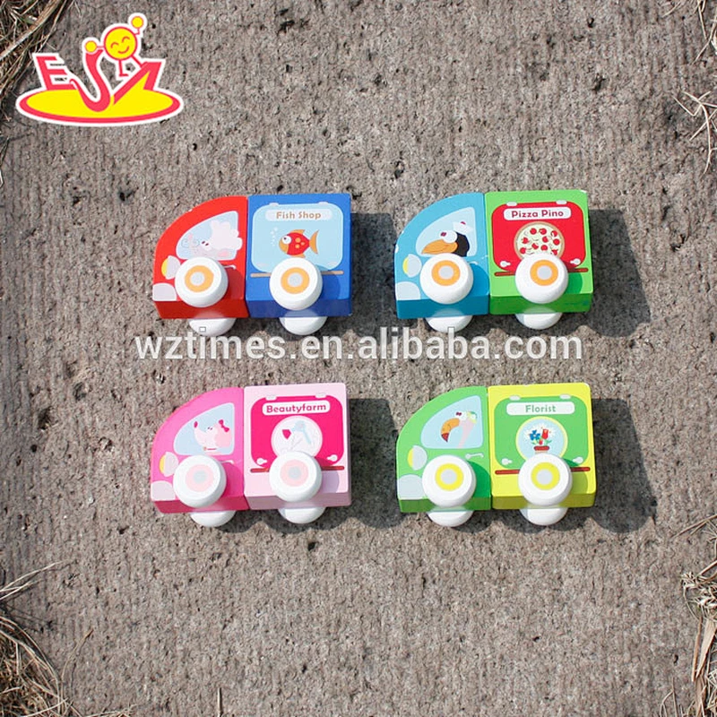 wholesale magnetic wooden baby toy car high quality wooden baby toy car W04A258