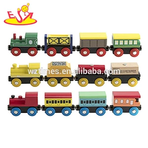 Wholesale interesting wooden multi model magnetic train parts toy for children W04A369
