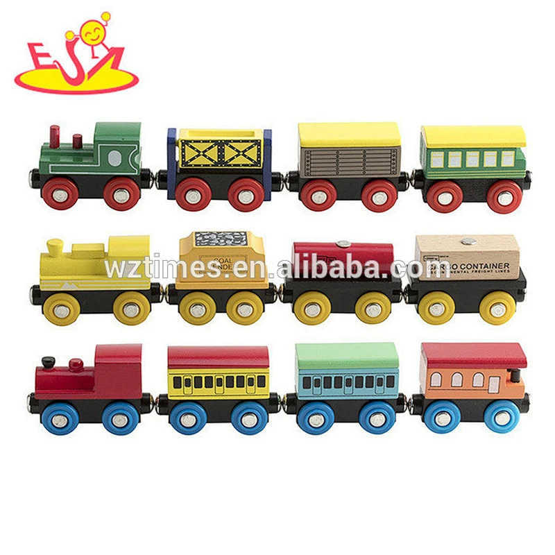 Wholesale interesting wooden multi model magnetic train parts toy for children W04A369