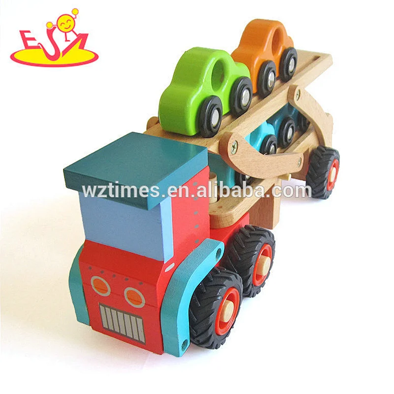 2018 Wholesale cheap mini fire truck toys wooden toy for kids W04A361