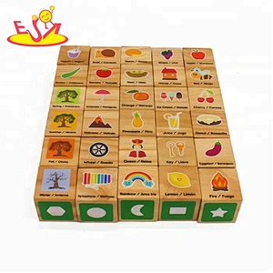 High quality 30 PCS early learning wooden baby building blocks for education W13A158