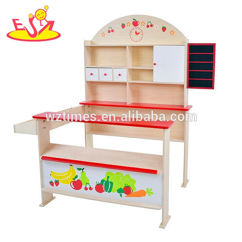 Hölzernes Supermarktspielzeug des hölzernen Babys des Supermarktes preiswertes hölzernes Supermarktspielzeug W10A054