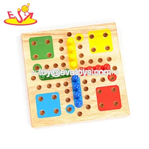 Wholesale cute wooden chess board toy ludo chess game for kids' entertainment W11A021