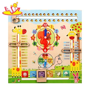 2019 New arrival daily wooden kids calendar board toy with customize W09F022