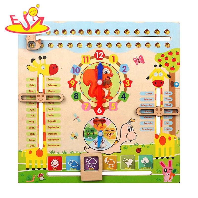 2019 New arrival daily wooden kids calendar board toy with customize W09F022