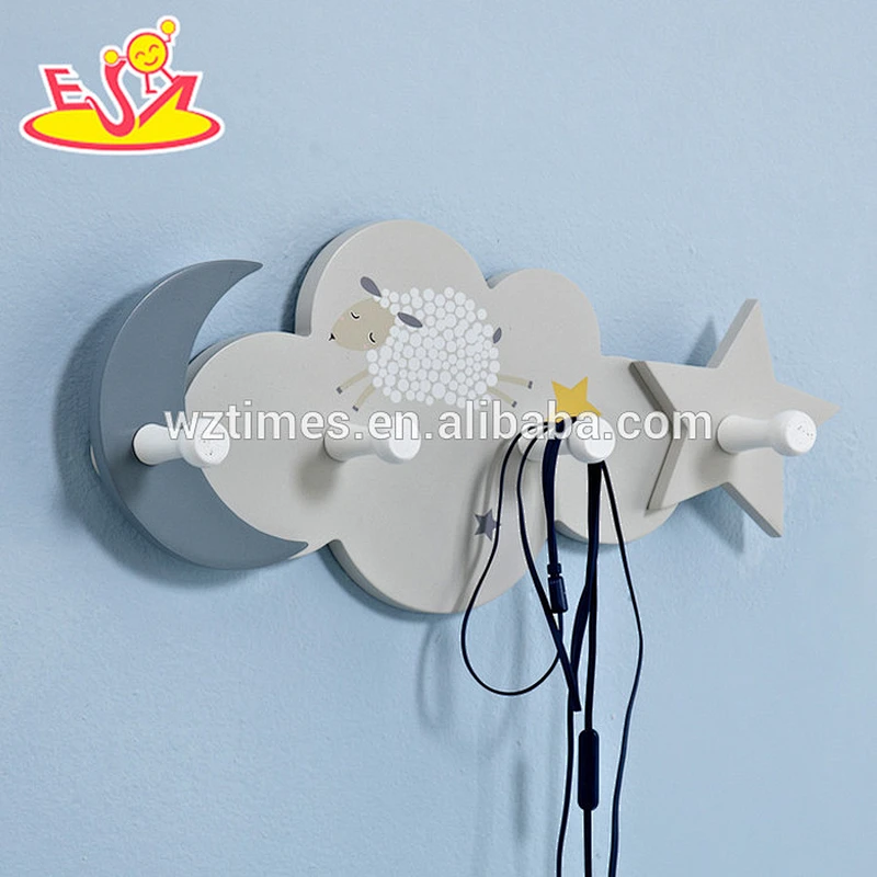 2018 wholesale cheap wooden kids wall hooks best design wooden kids wall hooks cute wooden kids wall hooks W09B073