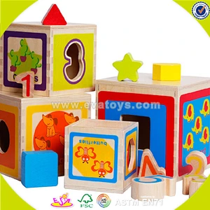 wholesale children educational wooden stacking and nesting toy for sale W13D061