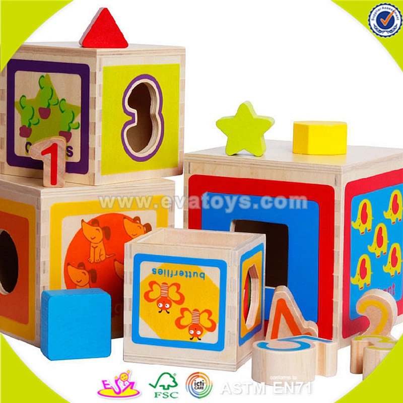 wholesale children educational wooden stacking and nesting toy for sale W13D061