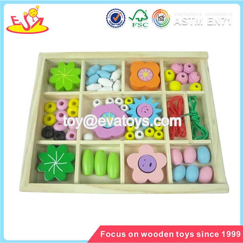 Wholesale newest wonderful wooden threading beads toy for kids W11E014