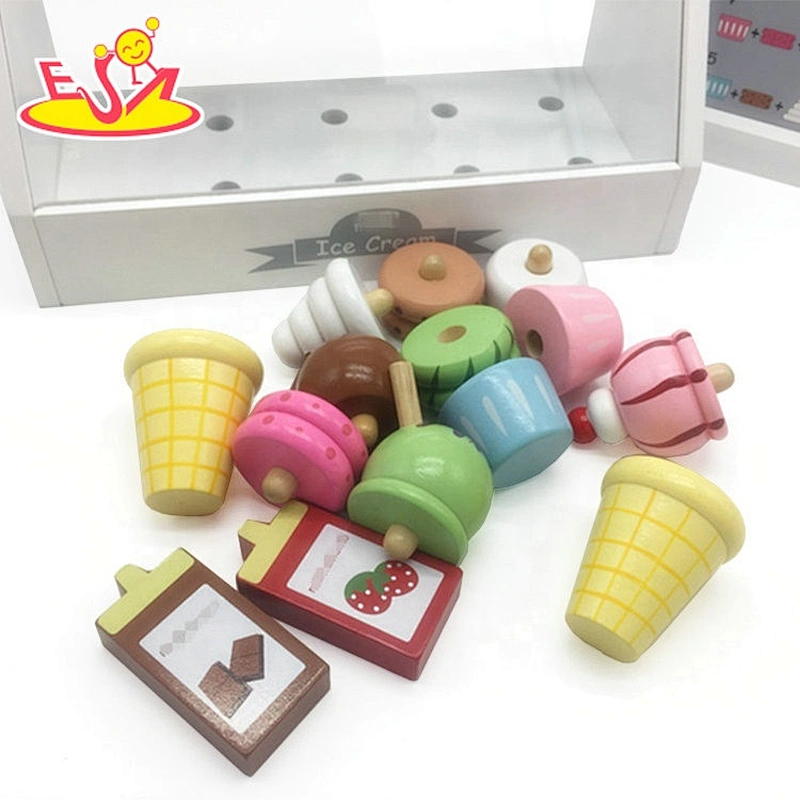 2019 Most popular simulation play wooden ice cream cone toy for children W10B312
