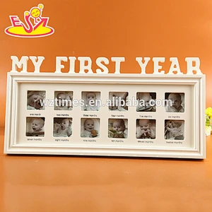 2018 wholesale 12 hole European style retro wooden family photo frame W09A043