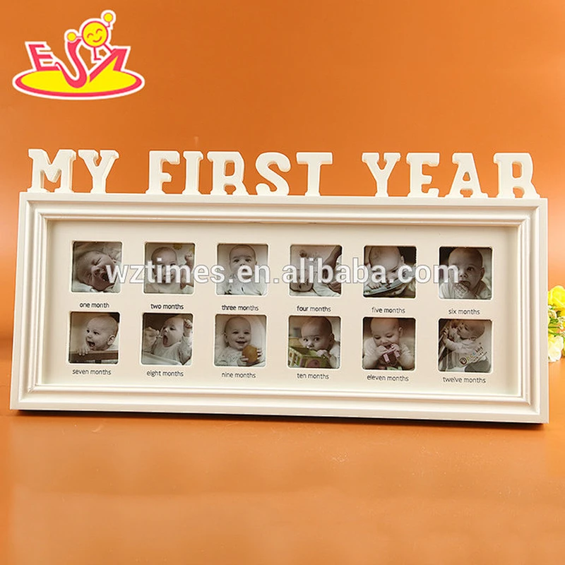 2018 wholesale 12 hole European style retro wooden family photo frame W09A043