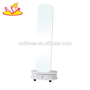 wholesale cheap white wooden bedroom mirrors with cabinet W08H084