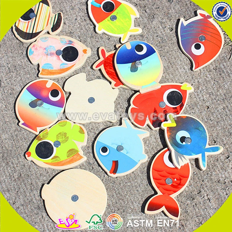 wholesale kid magnetic wooden fishing game for kids W01A070