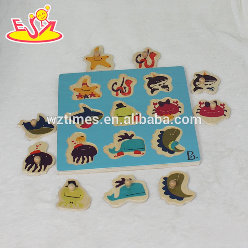 2018 wholesale cheap wooden children educational puzzle top fashion wooden children educational puzzle W14M116