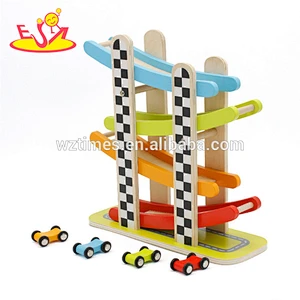 Customize mini railway set wooden toy car track for children W04E059