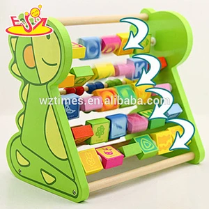 hot sale preschool multi-function baby wooden toy with letters for kids W12C009