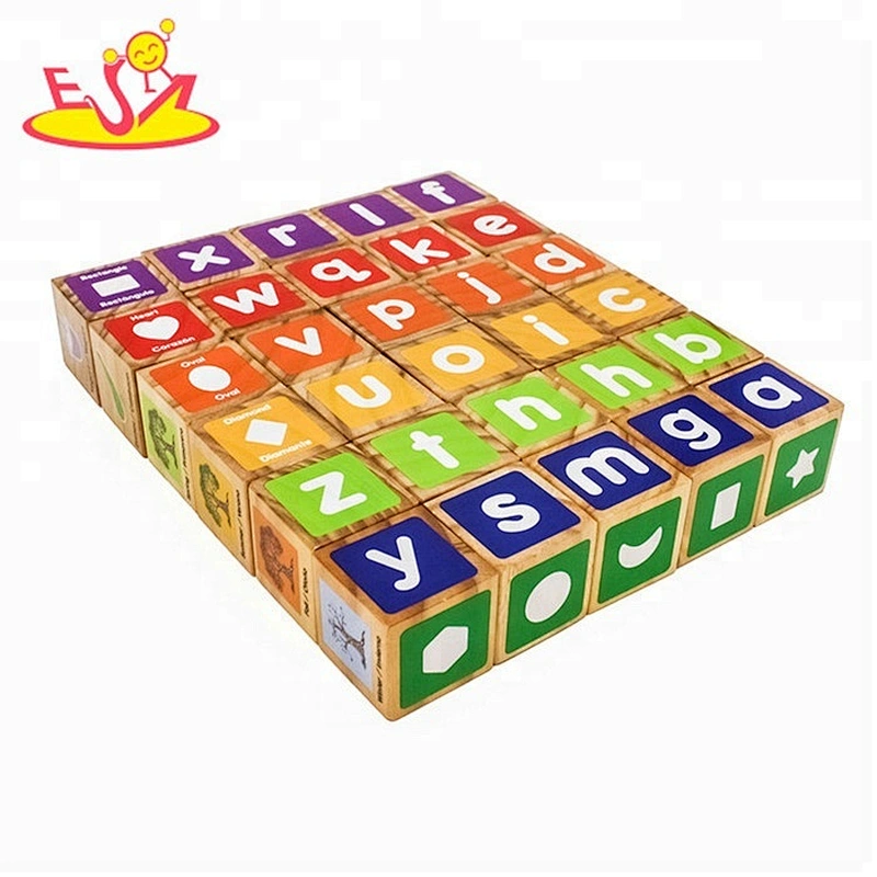 High quality 30 PCS early learning wooden baby building blocks for education W13A158