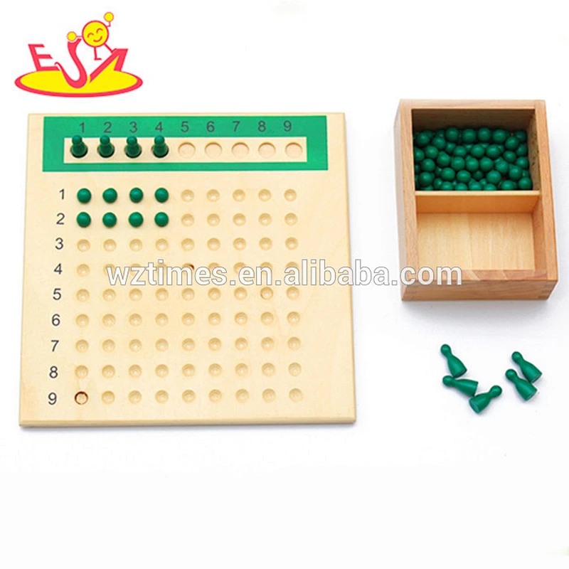 Wholesale intelligent red and green wooden beads math board toy for baby W11A037