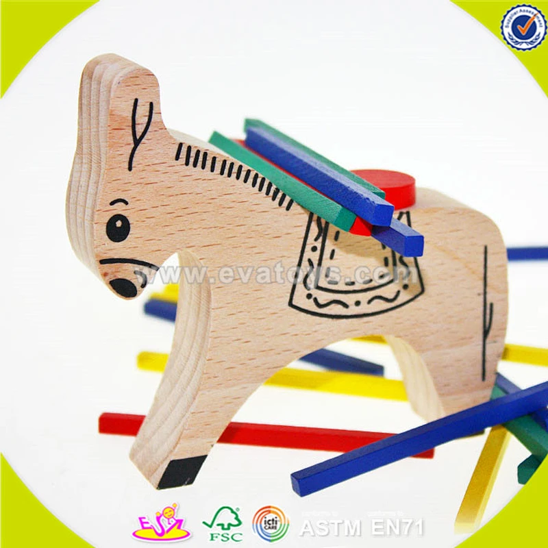 wholesale colorful funny wooden balance toy for kids,horse design children wooden balance toy,best wooden balance toy W13D075