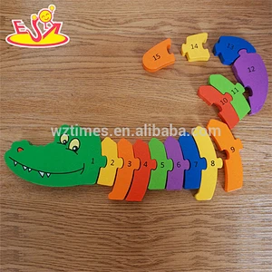 wholesale cheap colorful wooden 3d animal puzzles for children W14D066