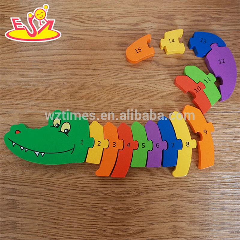 wholesale cheap colorful wooden 3d animal puzzles for children W14D066