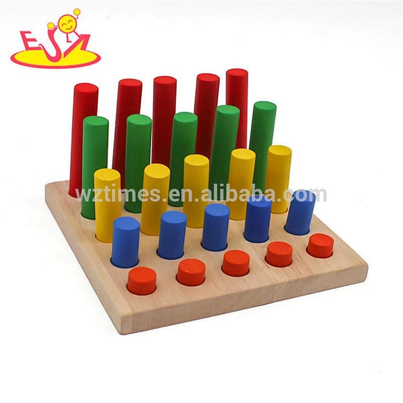 High quality 14 PCS baby teach aid combination wooden montessori puzzle for 3+ ages W12F033