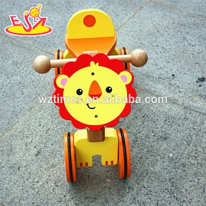 2018 wholesale kids wooden lion toy car fashion children wooden lion toy car hot sale wooden lion toy car W16A025