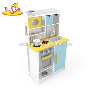 Venta al por mayor divertido juego de simulación de juegos de juguetes de madera juego moderno de cocina para niños W10C356
