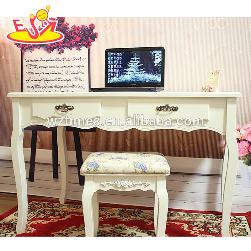 2018 New design wooden bedroom vanity furniture high quality solid wooden youth bedroom vanity furniture W08G192