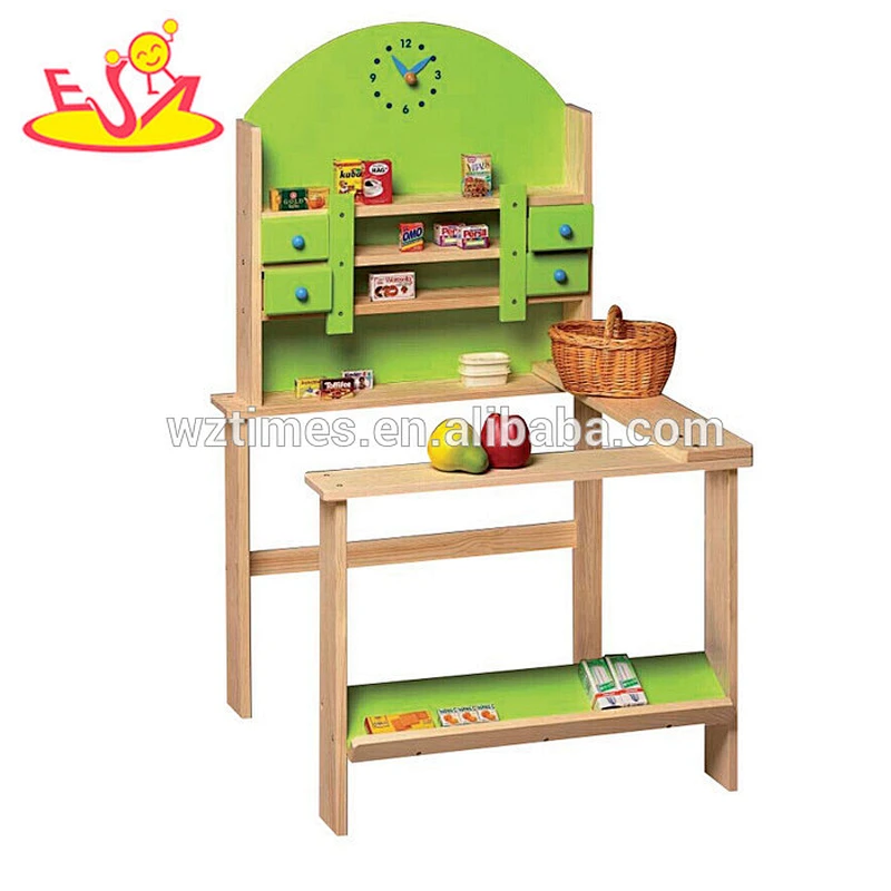 Hölzernes Mini-Supermarktspielzeug der Großhandelsmode für Rollenspiel der Kinder W10A044