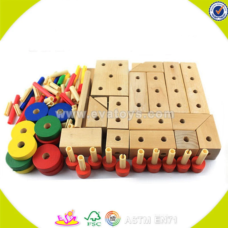 wholesale colorful kids wooden assemble toys teaching toy children wooden assemble toys W03C014