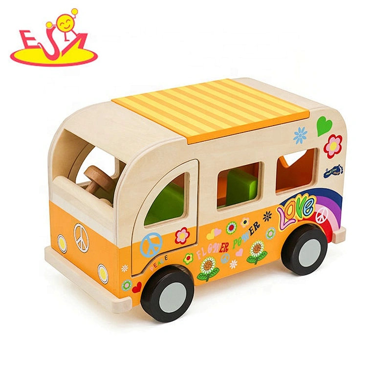 2019 Top sale kids educational wooden toy truck for wholesale W05B074