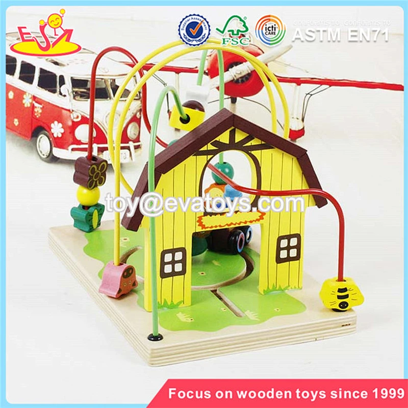 wholesale cheap toddlers wooden bead maze toy high quality games wooden kids bead maze toy W11B141