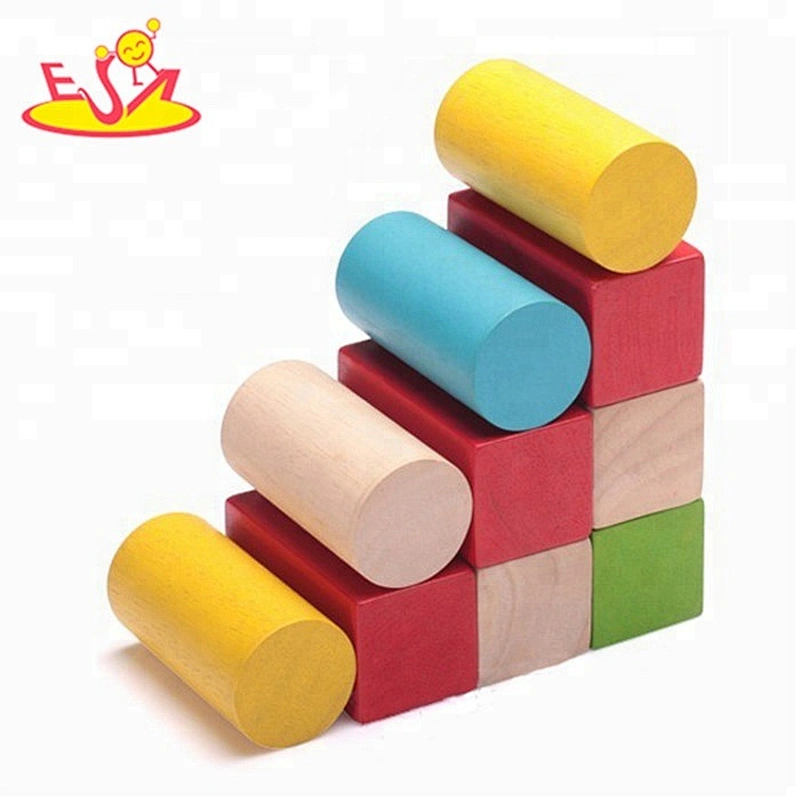 Wholesale teaching aid children wooden blocks stroller with multi-function W13C015