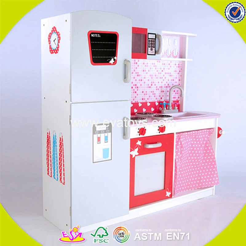 2018 New products baby wooden kitchen set toy best design children big wooden kitchen set toy with refrigerator W10C037