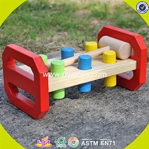 2018 wholesale baby wooden peg and hammer toy W11G036