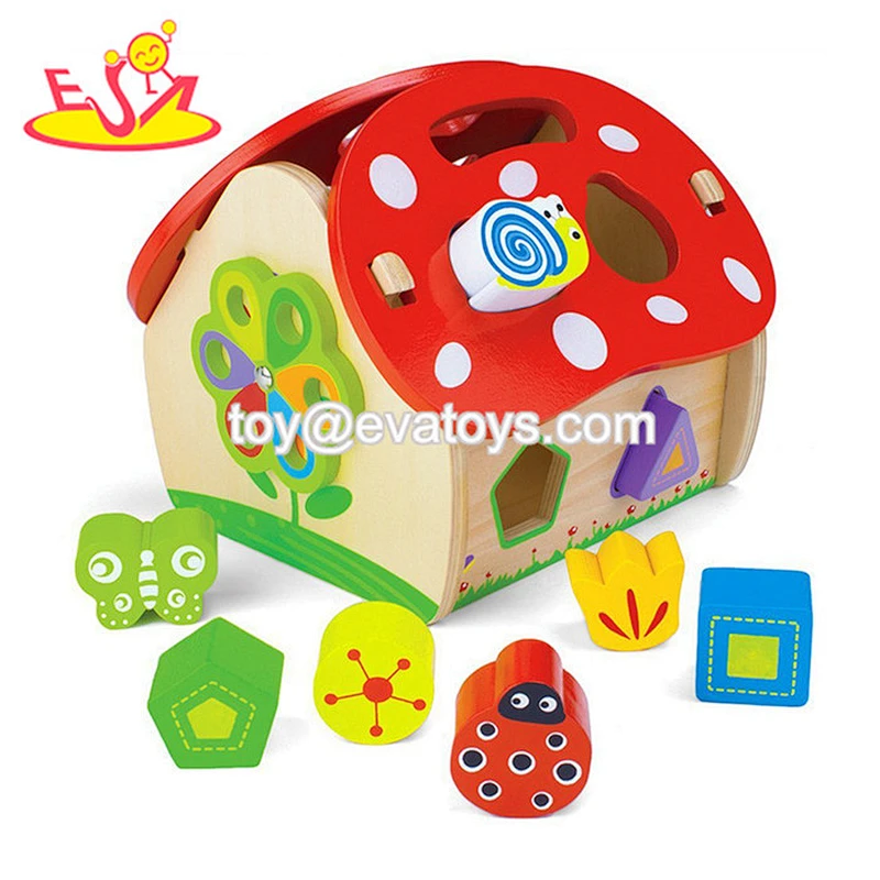 2018 Buntes multifunktionales hölzernes Formsortiererspielzeug für Baby W12D104