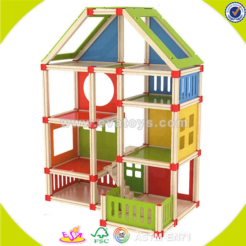 Top fashion kids wooden toy house furniture for wholesale W06A108